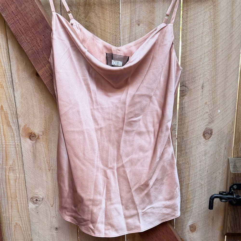 Reformation Dusty Rose 100% Silk Cowl Camisole